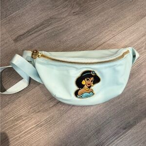 Stoney Clover Lane Light Blue Crossbody Bag with Gold Zipper